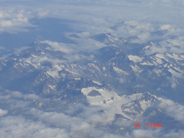 A view of the Alps from our plane to Rome